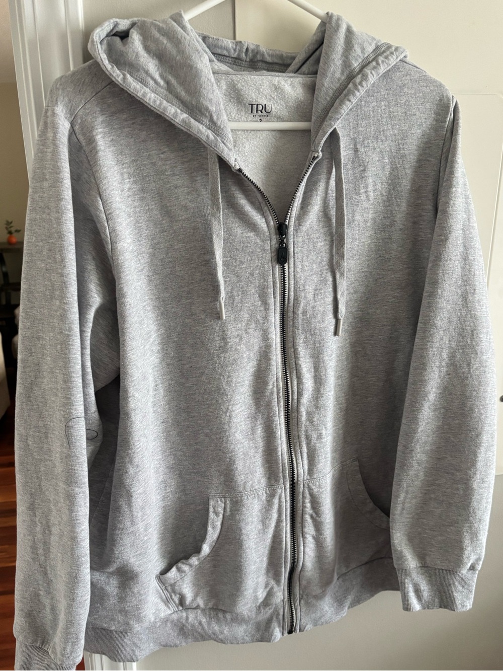 TRU by Torrid Light Gray Full-Zip Hoodie